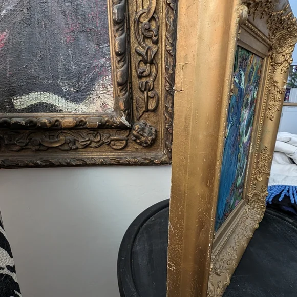 Oil on canvas peacock painting by Hunt Slonem. 11" x 14". Painted 2011. - Picture 5 of 15